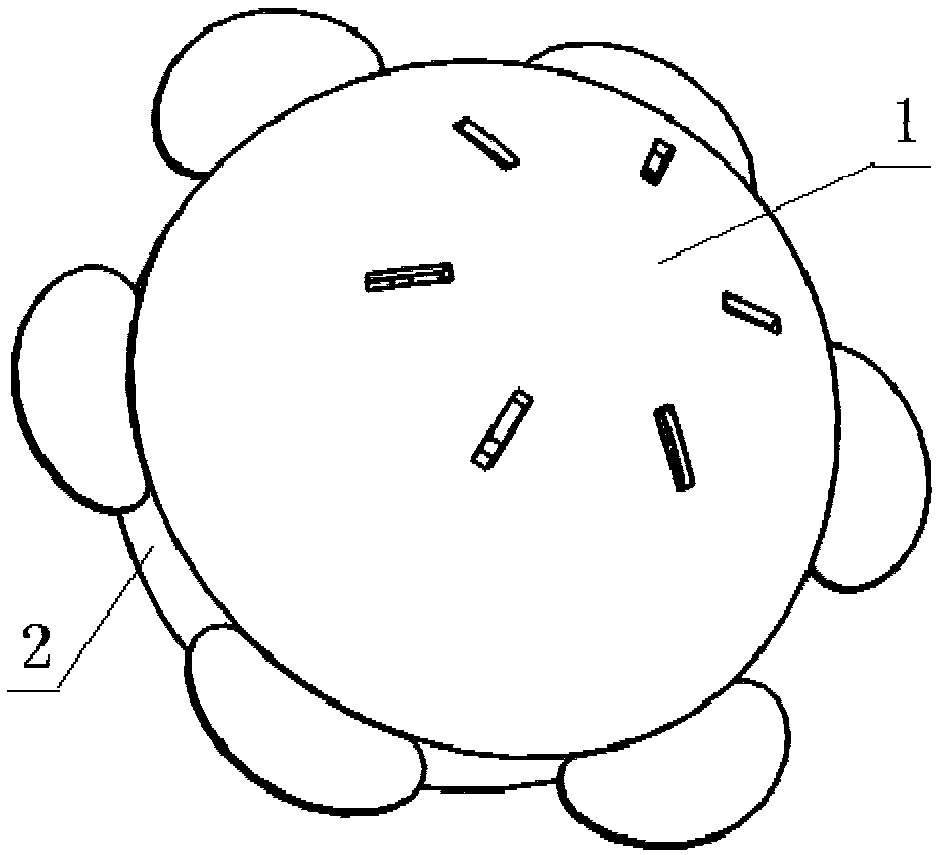 Spherical container for biological agent