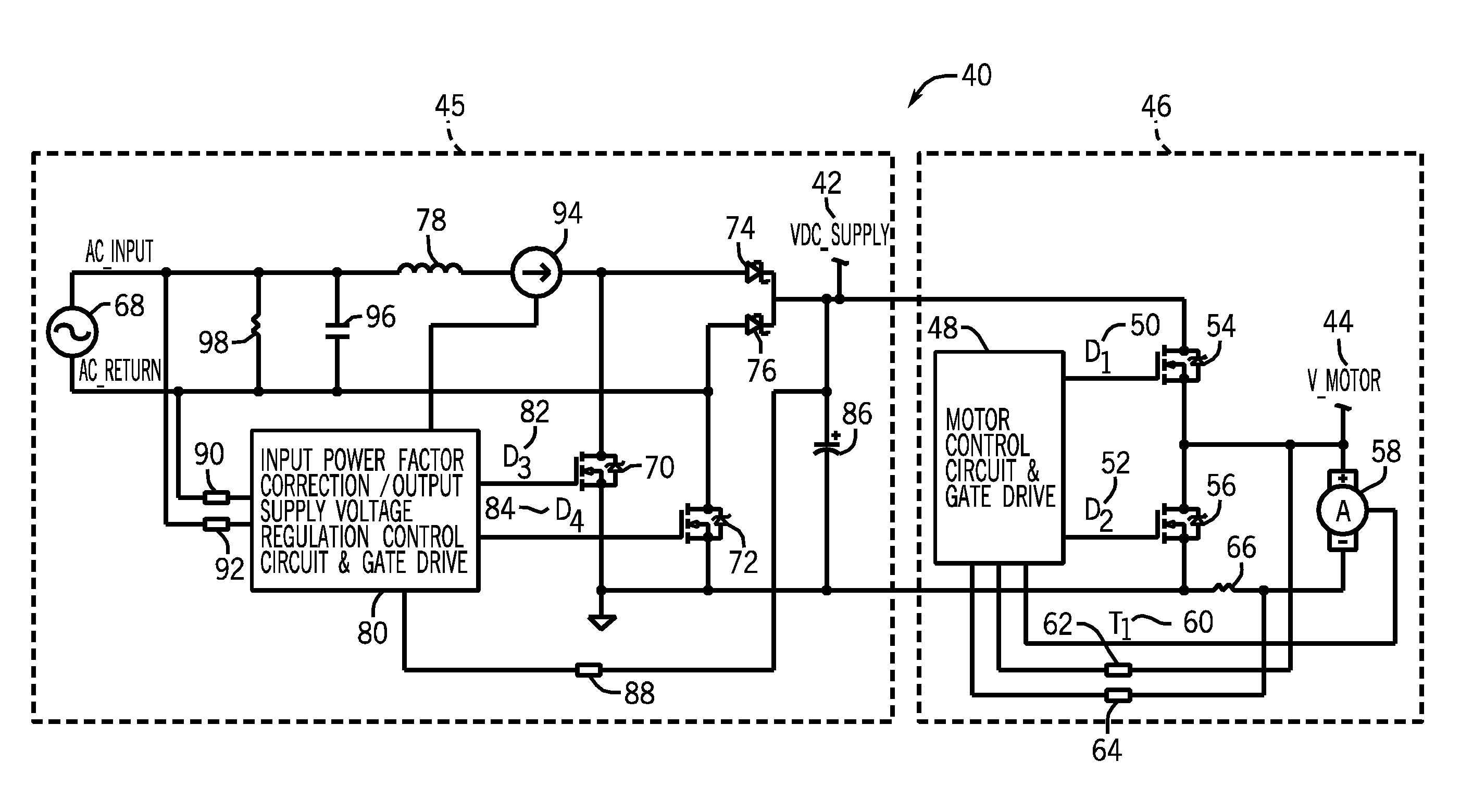 Voltage regulated DC supply circuit for a wire feed drive system