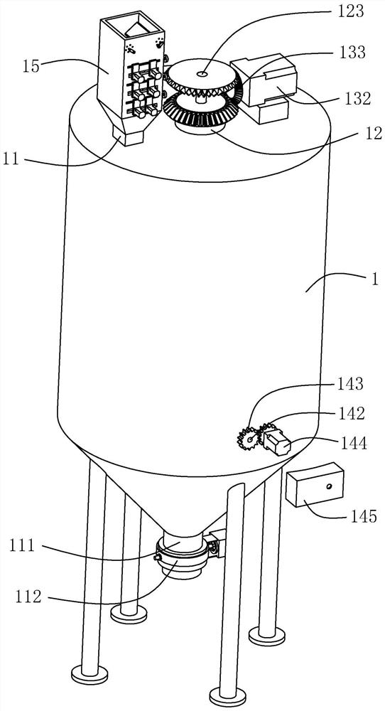 Stirring device for producing aerated concrete
