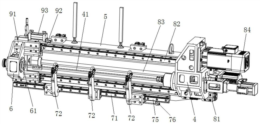 Drill bit support mechanism and horizontal deep hole drilling machine