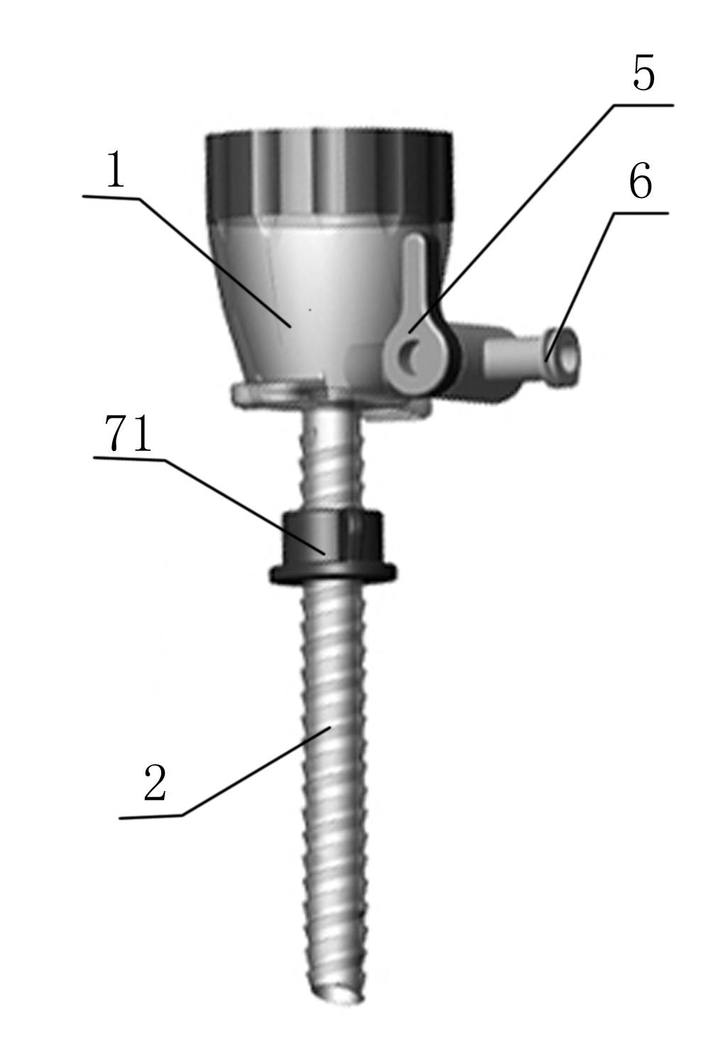 Spiral puncture outfit with pneumoperitoneum device and use method thereof