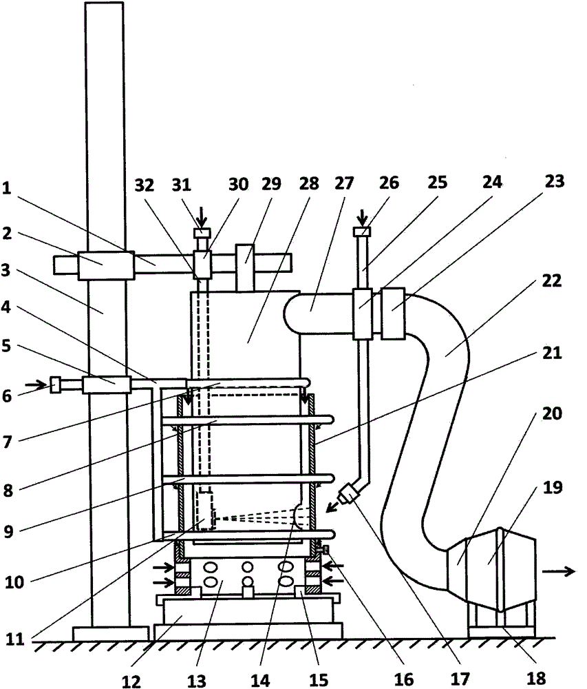 A dust removal, dustproof and cooling device for inner hole plasma spraying