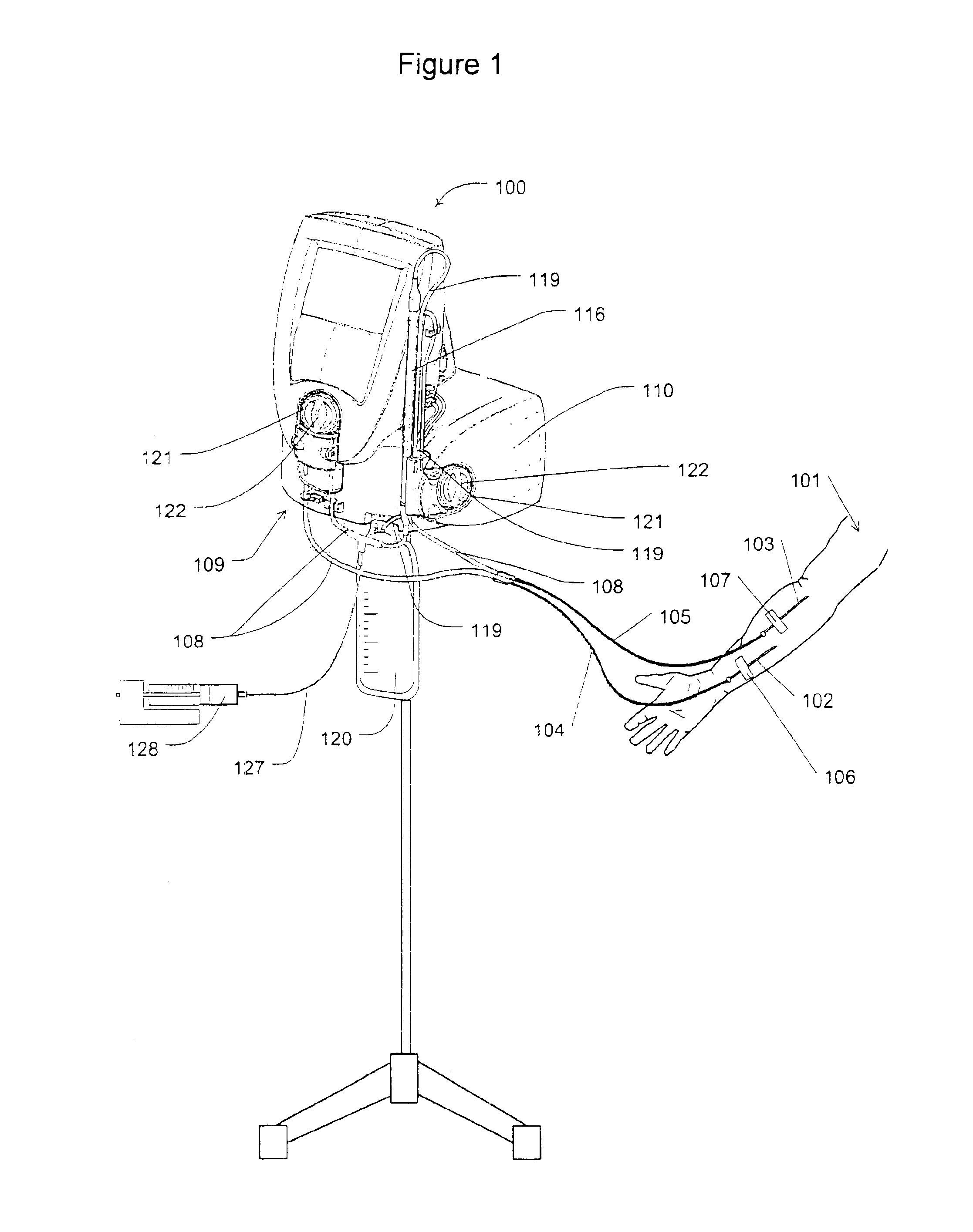 Blood pump having a disposable blood passage cartridge with integrated pressure sensors