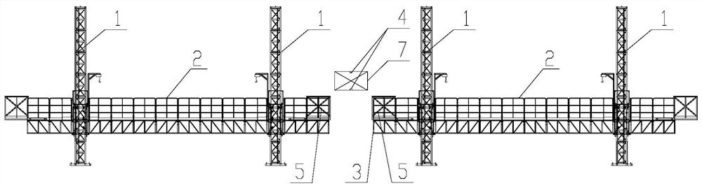 Method for enabling guide frame climbing type working platform system to pass through obstacle