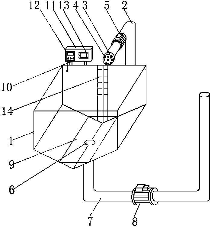 Sewage device for flowing water pond