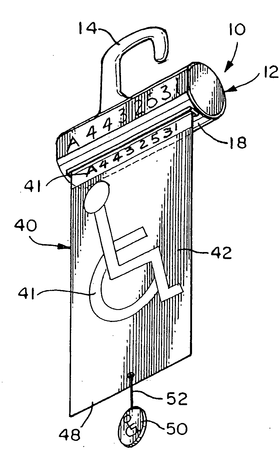 Device for displaying a disabled parking permit