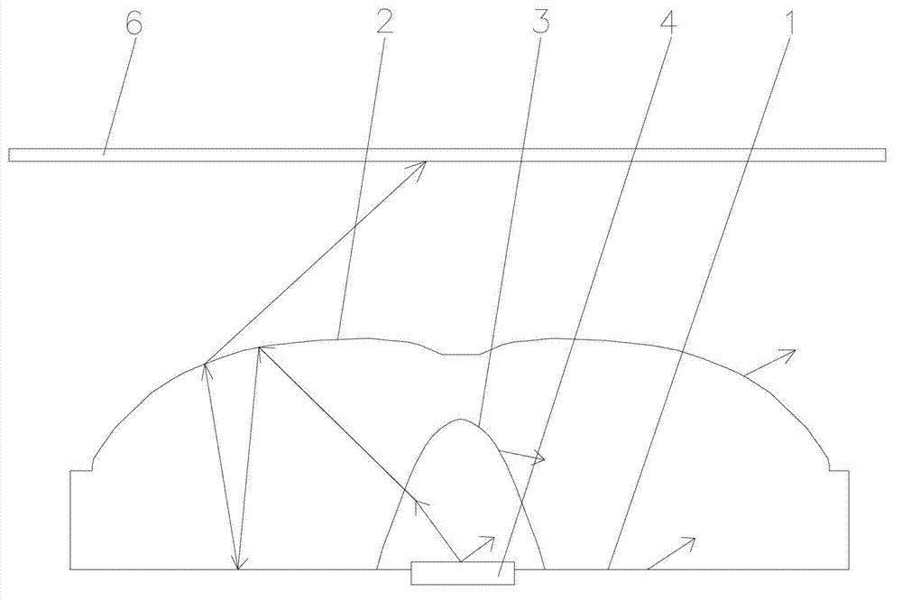 Large-angle diffusing optical lens