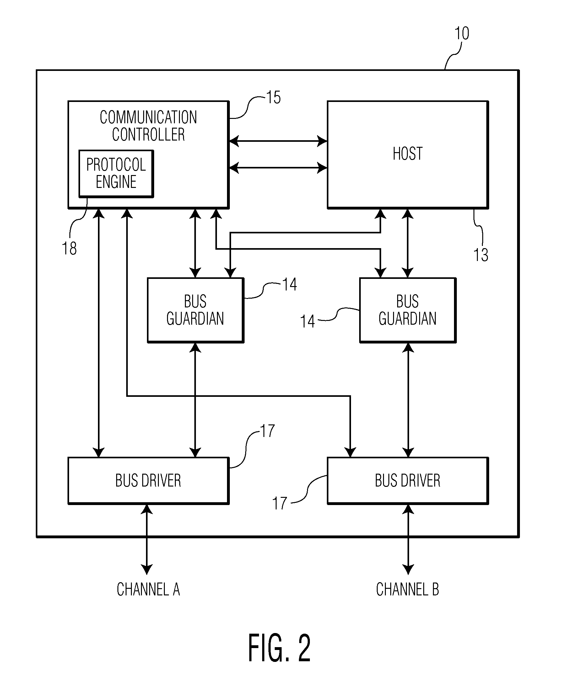Node of a distributed communication system, node and monitoring device coupled to such communication system