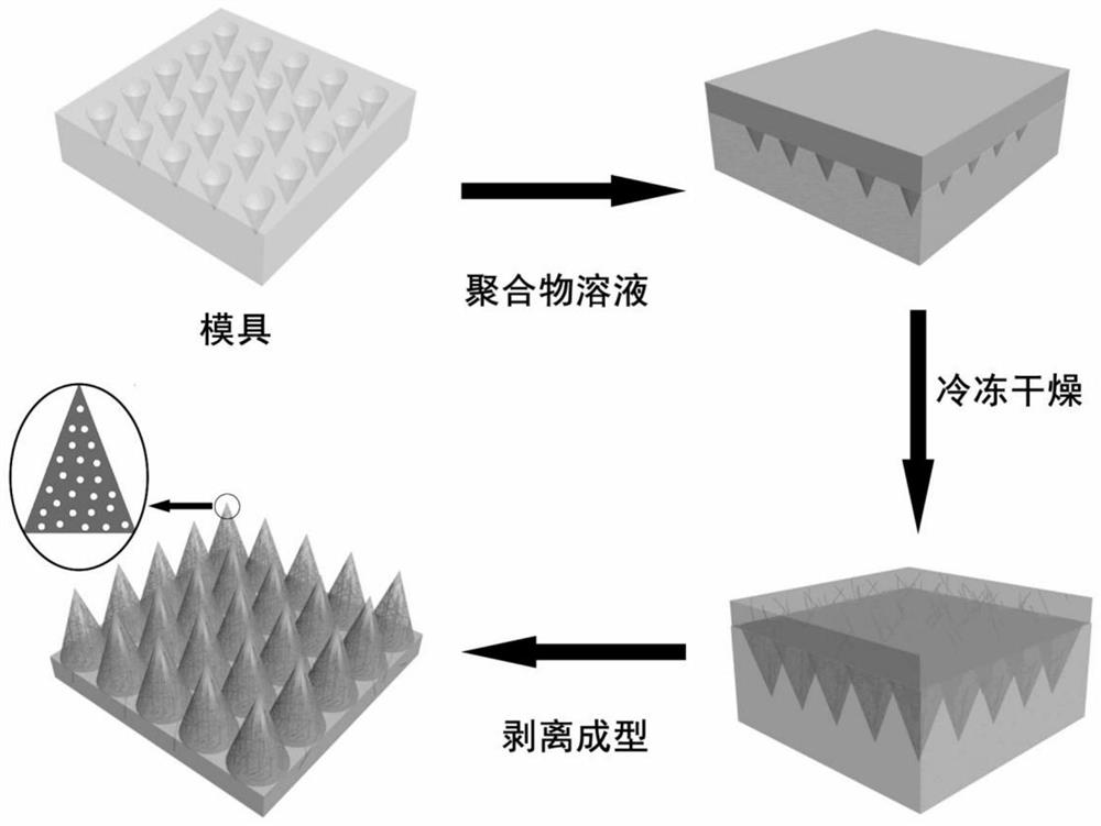 A method for preparing porous polymer microneedles and its application