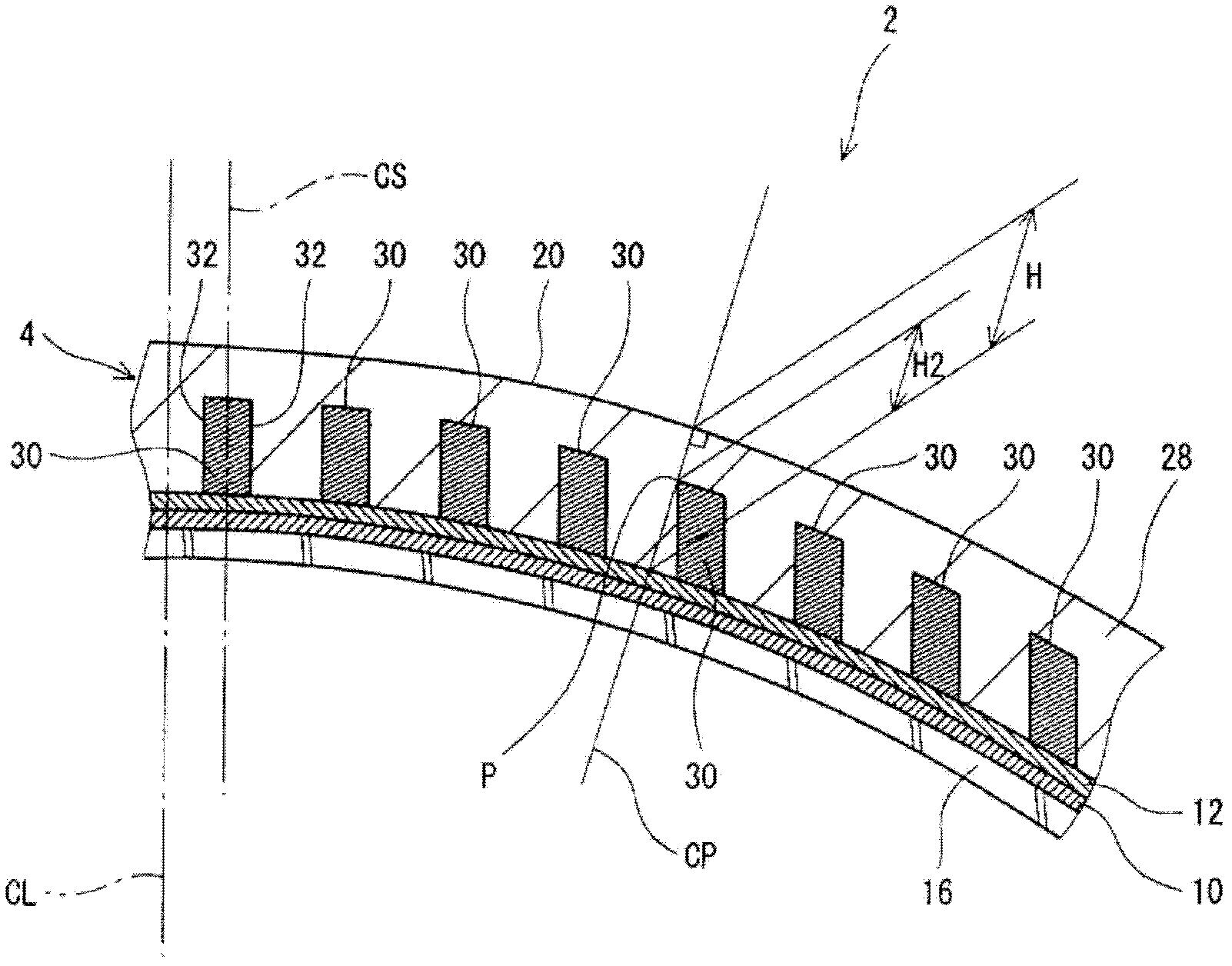 Radial tire for use in two-wheeled vehicle