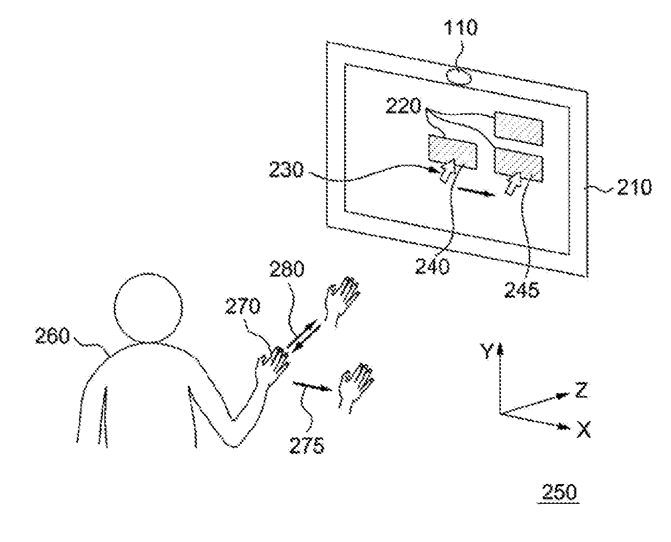 Apparatus and method for selecting item using movement of object