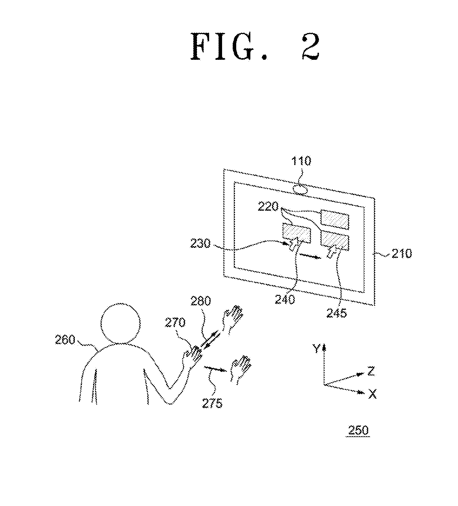 Apparatus and method for selecting item using movement of object