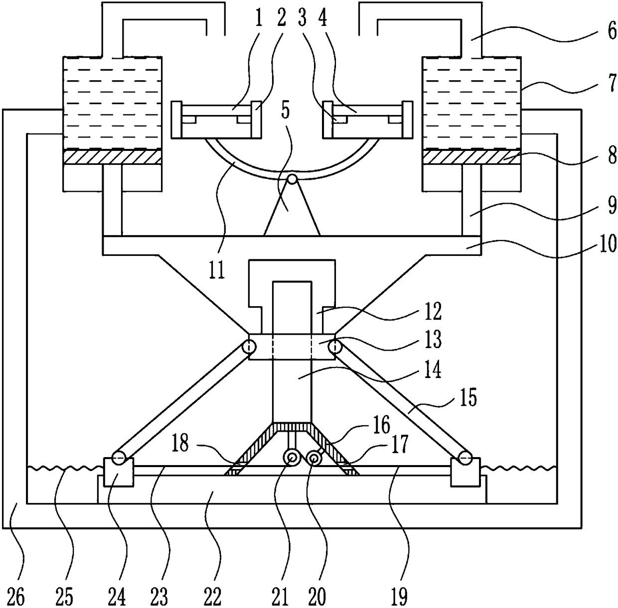 A mosaic tile water absorption detection device