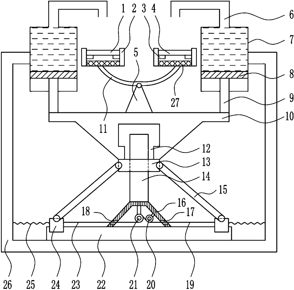 A mosaic tile water absorption detection device