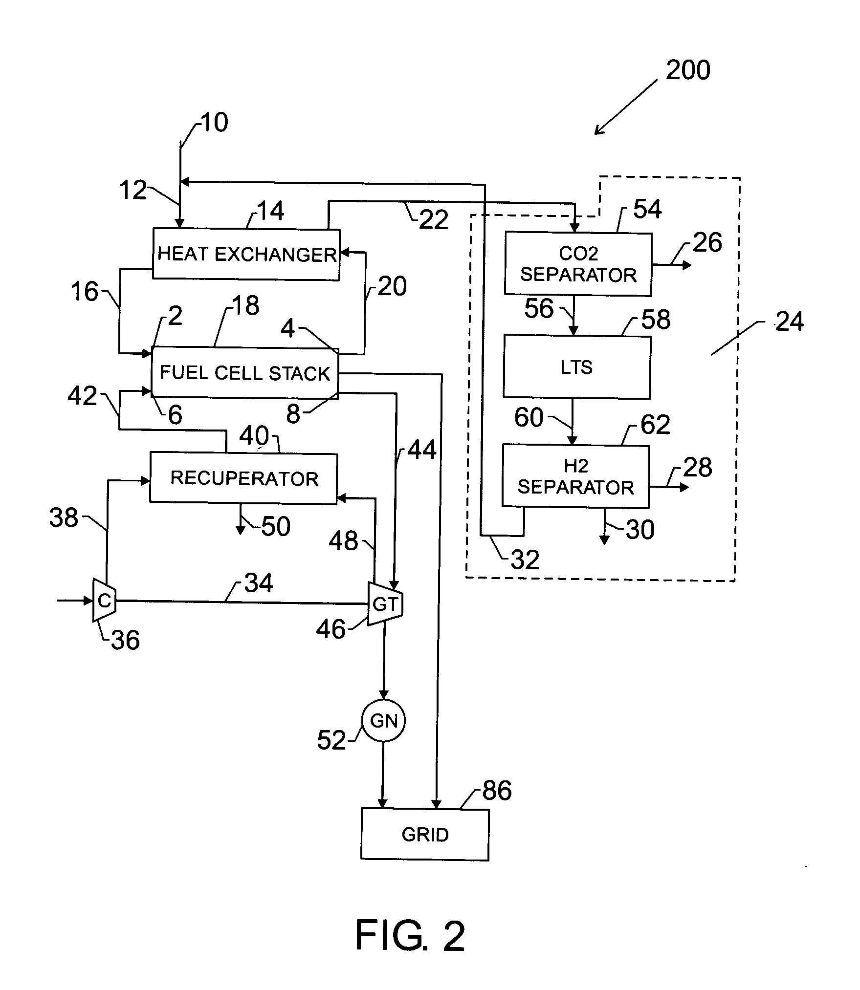 System and method for co-production of hydrogen and electrical energy