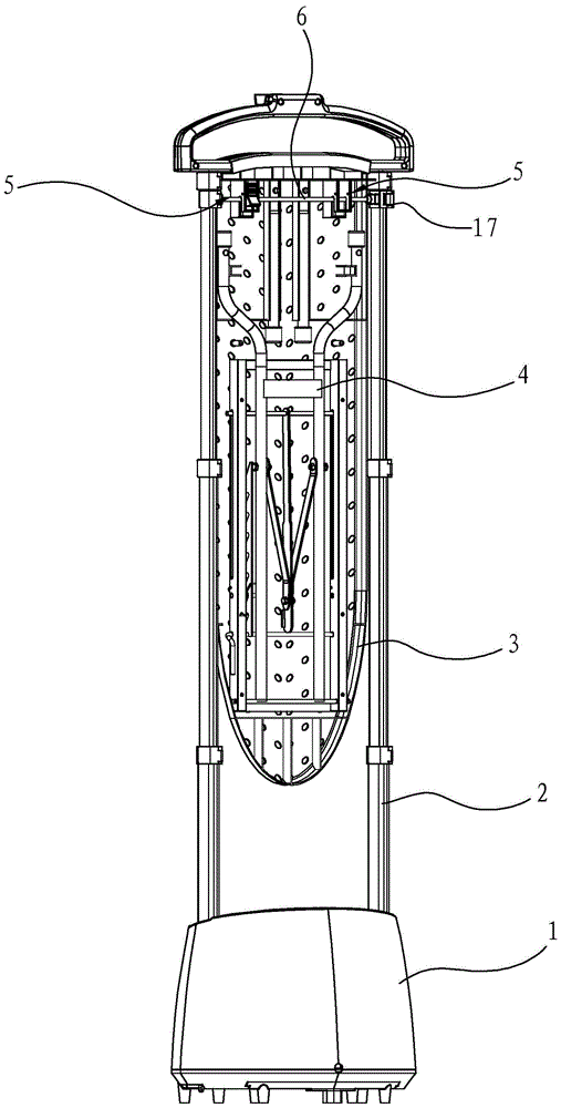 A double-bar garment ironing machine