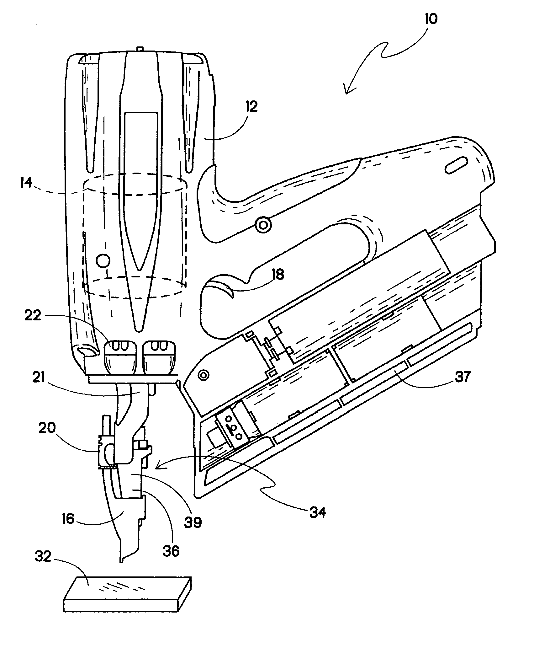 Nose assembly for a fastener driving tool