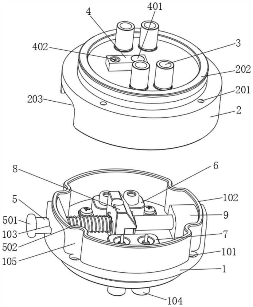 Rapid wet plugging electric connection structure