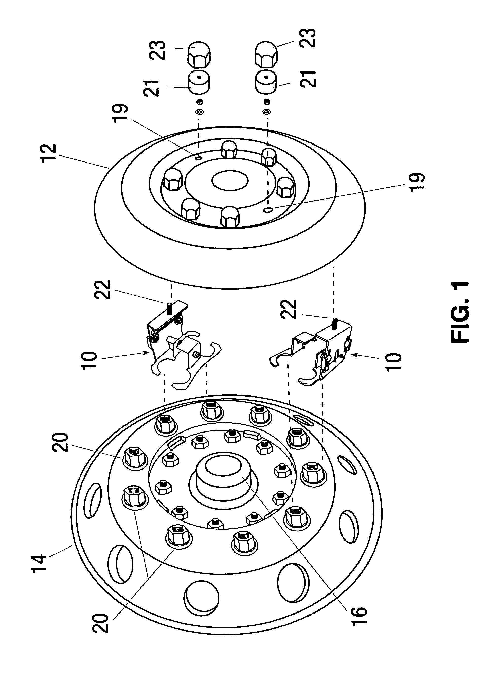 Attachment for retaining a cover to the wheel of a truck