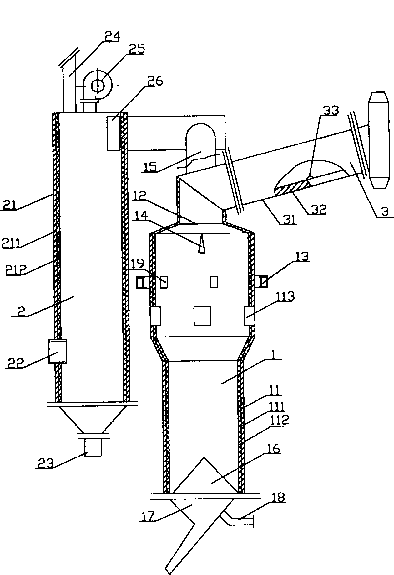 Vertical layer combustion refuse incinerating device