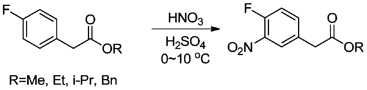 Preparation method of 3-nitro-4-fluorophenylacetate