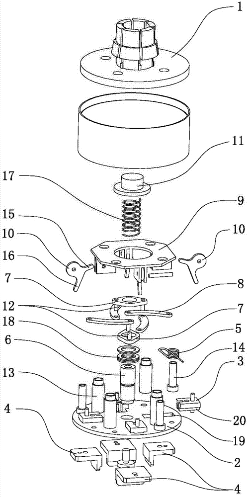 Clamping paw with centering function