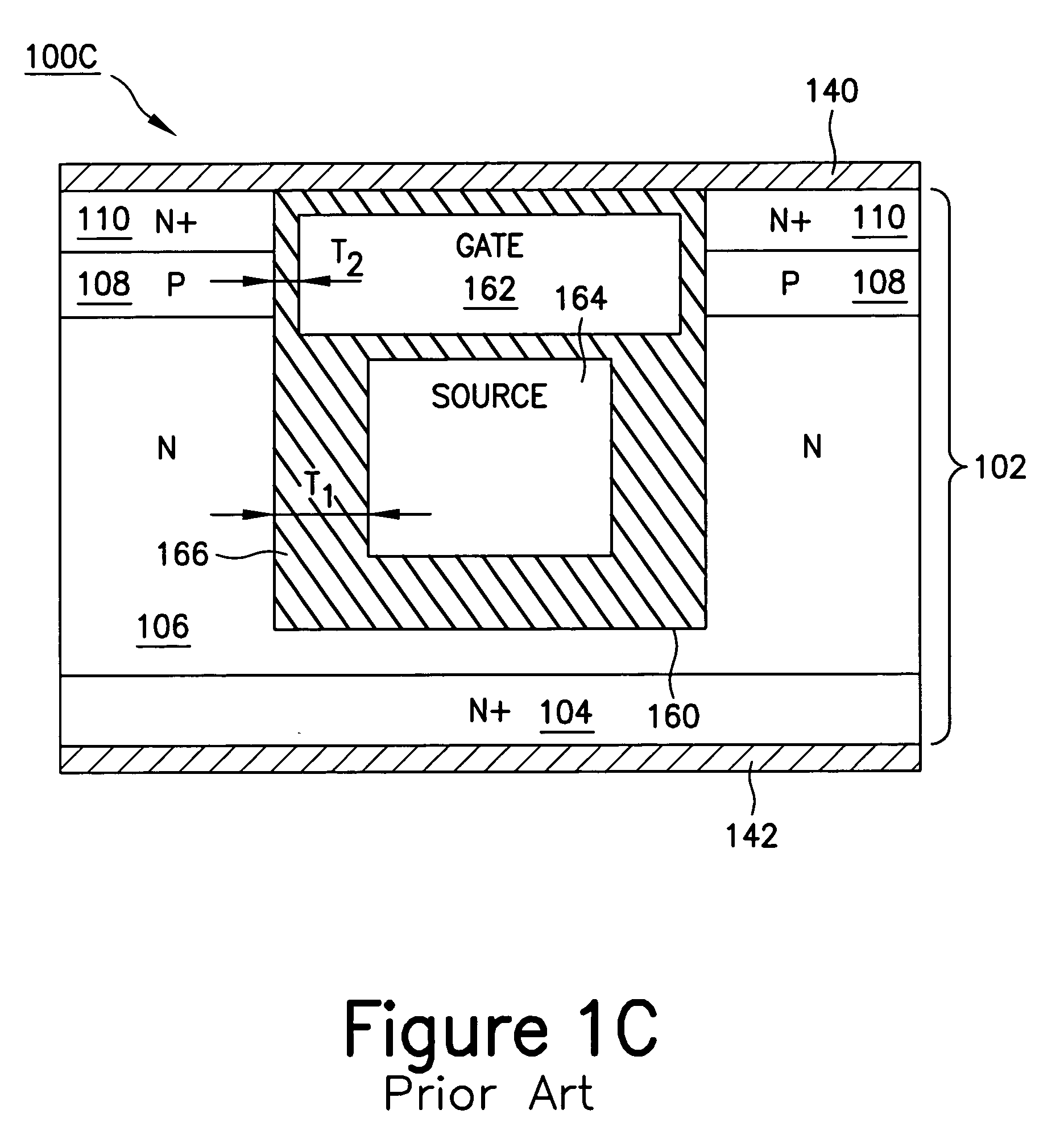 Power devices having trench-based source and gate electrodes