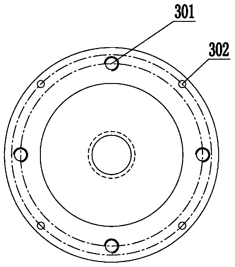 Damping device for axial vibration damping and noise reduction of shafting