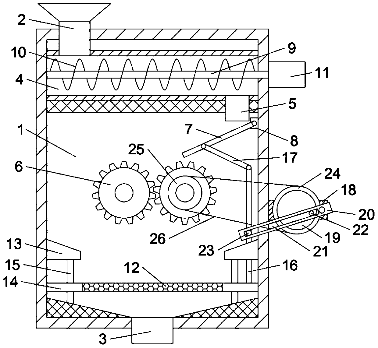 Agricultural and sideline product crushing device with screening function