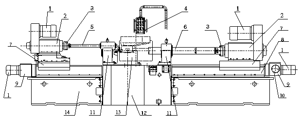Combined machine tool for boring rocker arm holes
