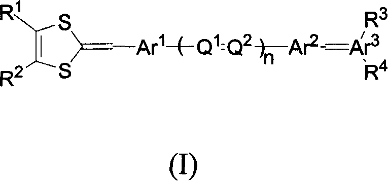 Organic non-linear optical chromophore compound containing 1,3-dithio cyclopentenyl group