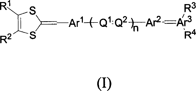 Organic non-linear optical chromophore compound containing 1,3-dithio cyclopentenyl group