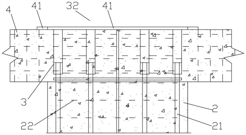 Prefabricated column and cast-in-place concrete structure sleeve inverted insertion type secondary grouting construction method