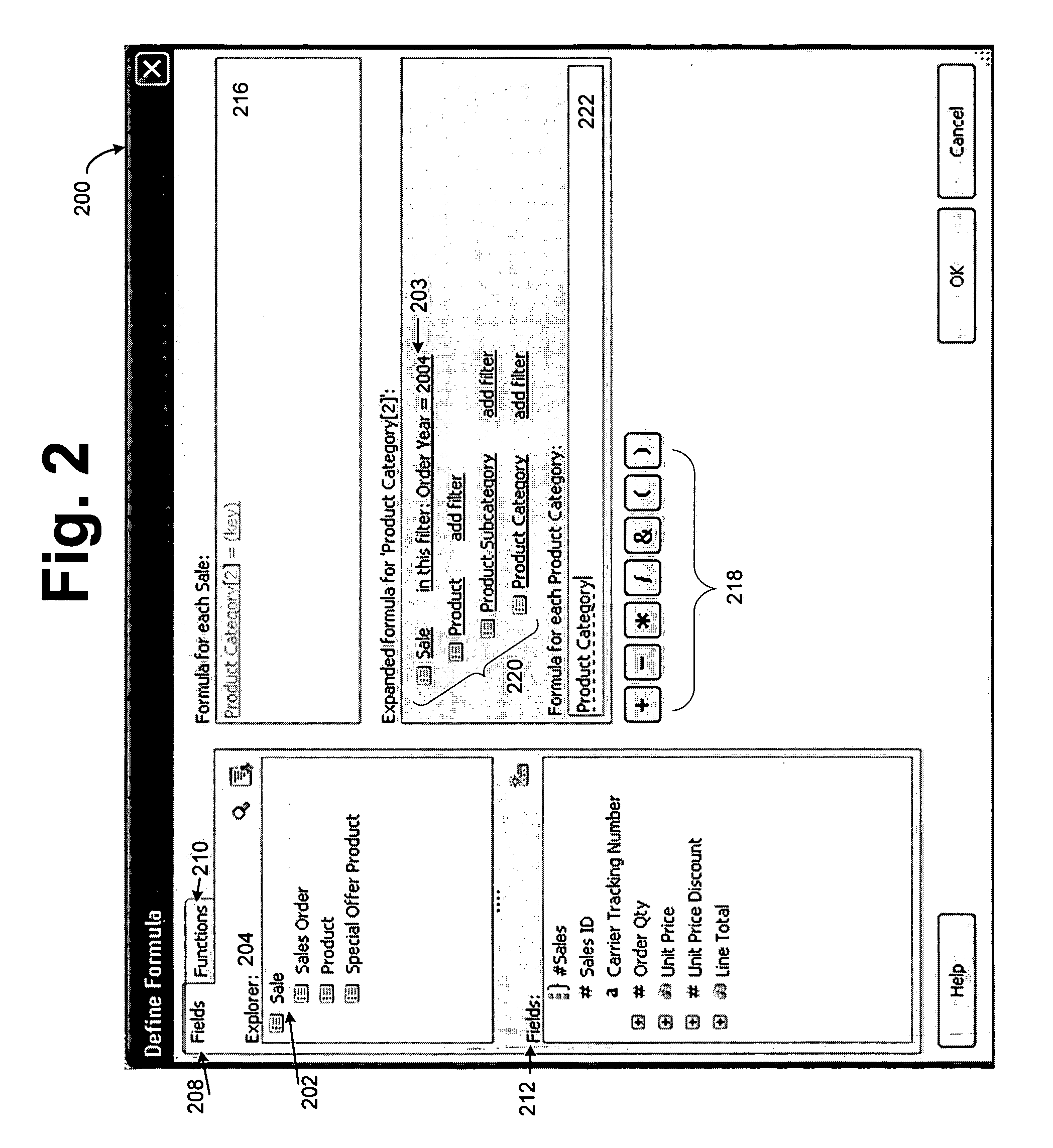 Method for building powerful calculations of an entity relationship model
