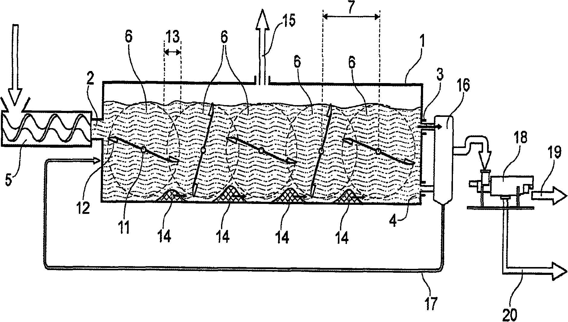 Fermentation device comprising a coupled substrate and sediment transport mechanism and method for operating the fermentation device