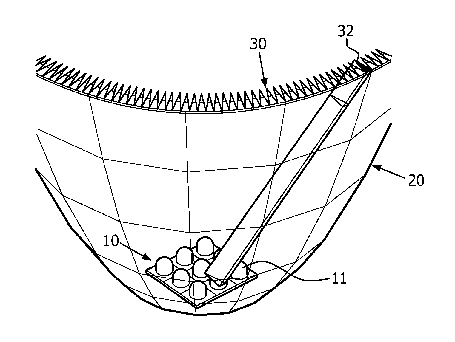 Lighting device having a smooth cut-off