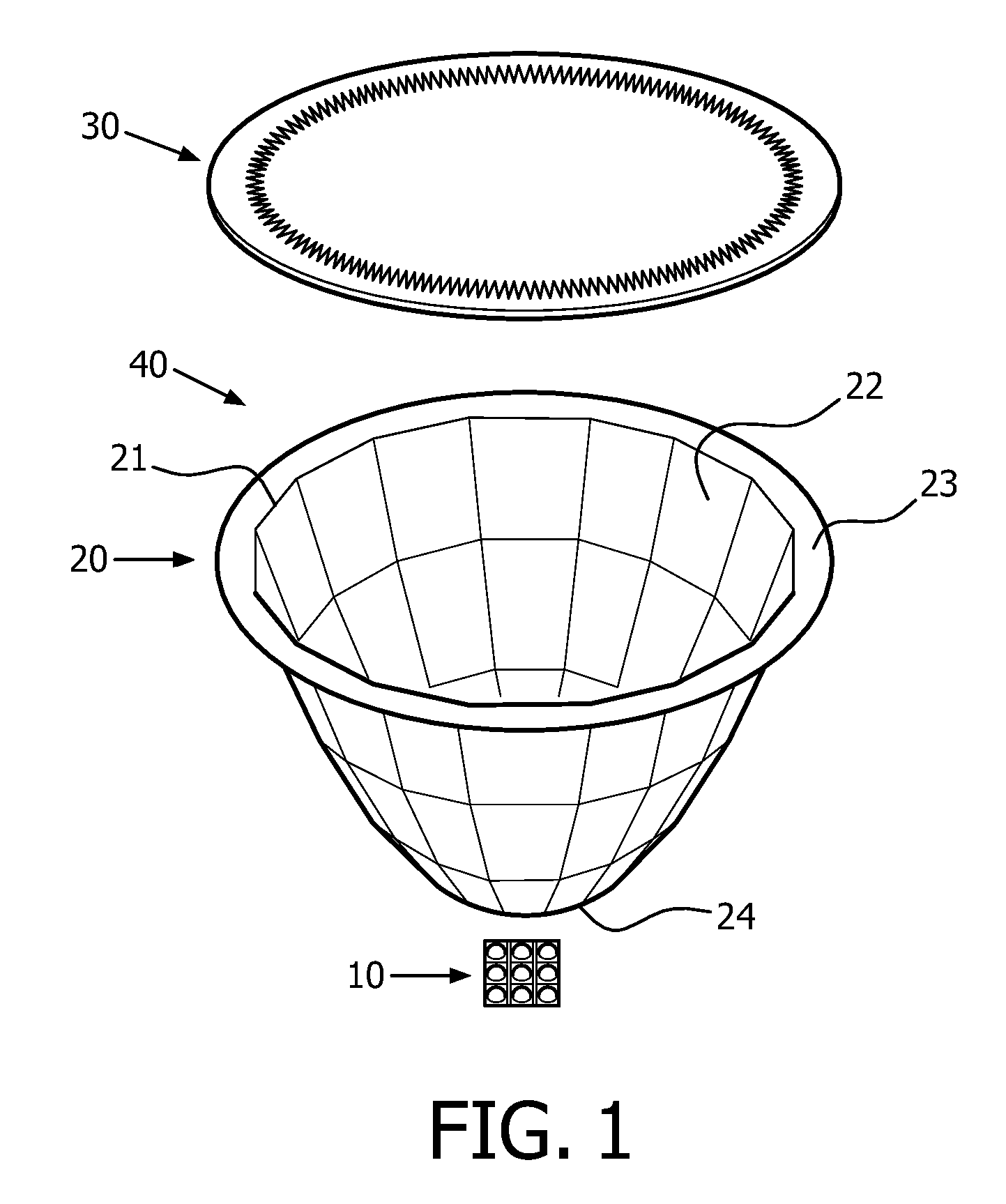 Lighting device having a smooth cut-off