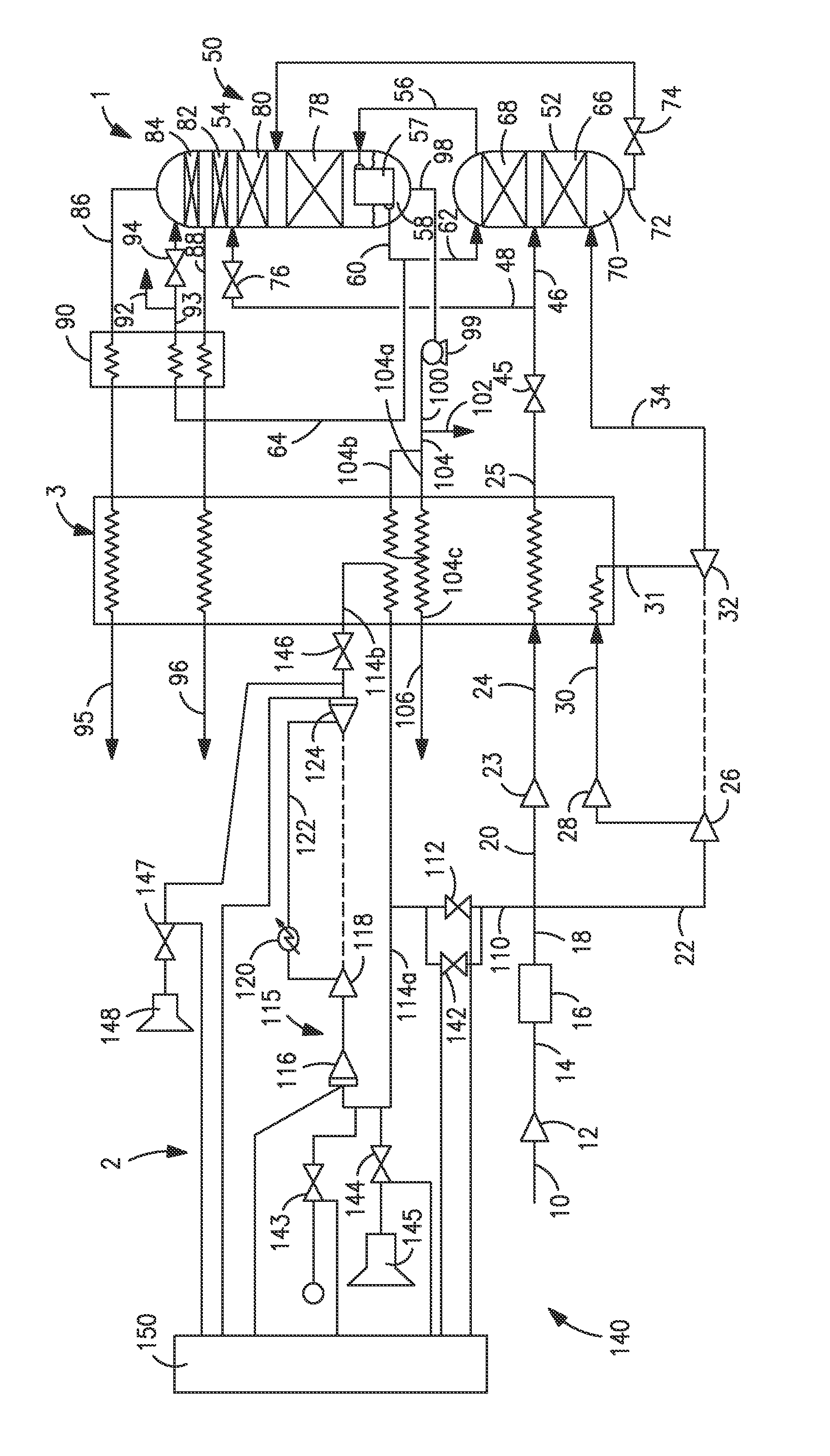 Method and system for air separation using a supplemental refrigeration cycle