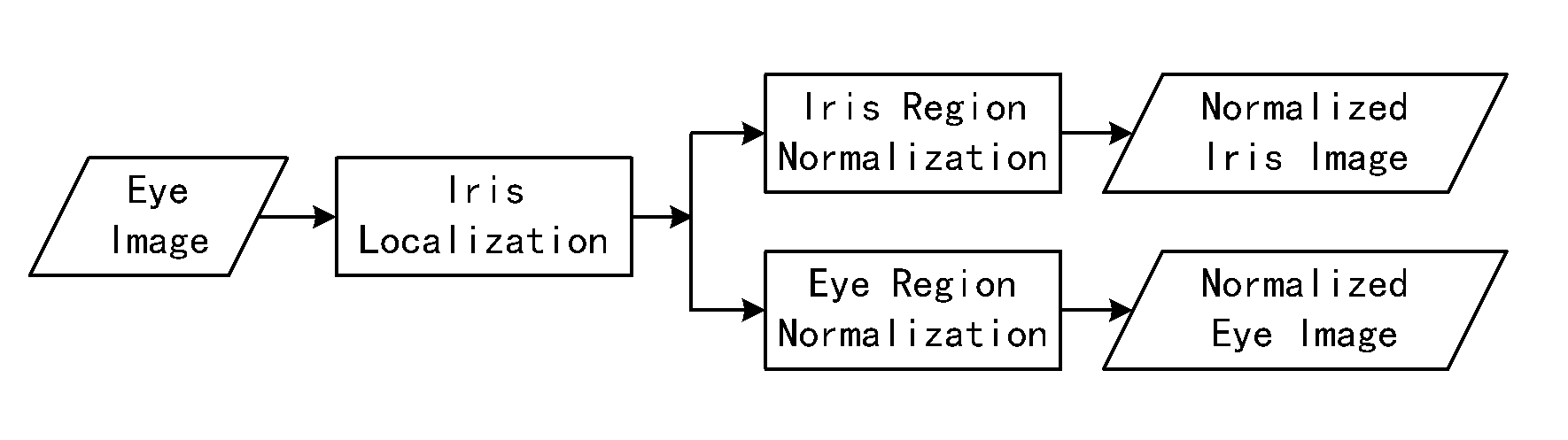 Identity recognition based on multiple feature fusion for an eye image