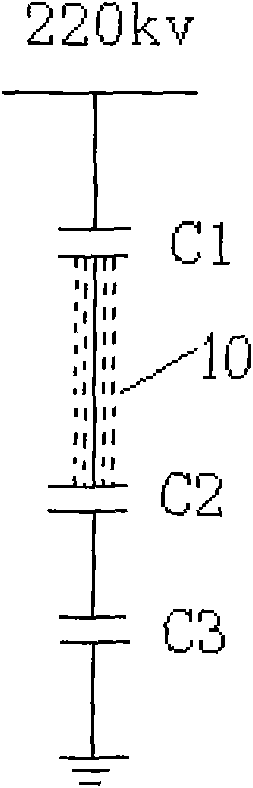 Circuit for eliminating voltage measurement error of high voltage standard capacitor divider