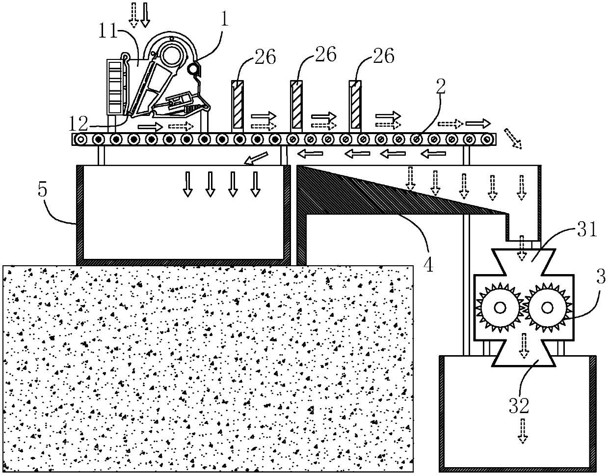 Sorting device for treating construction waste, and recycling system and method for construction waste