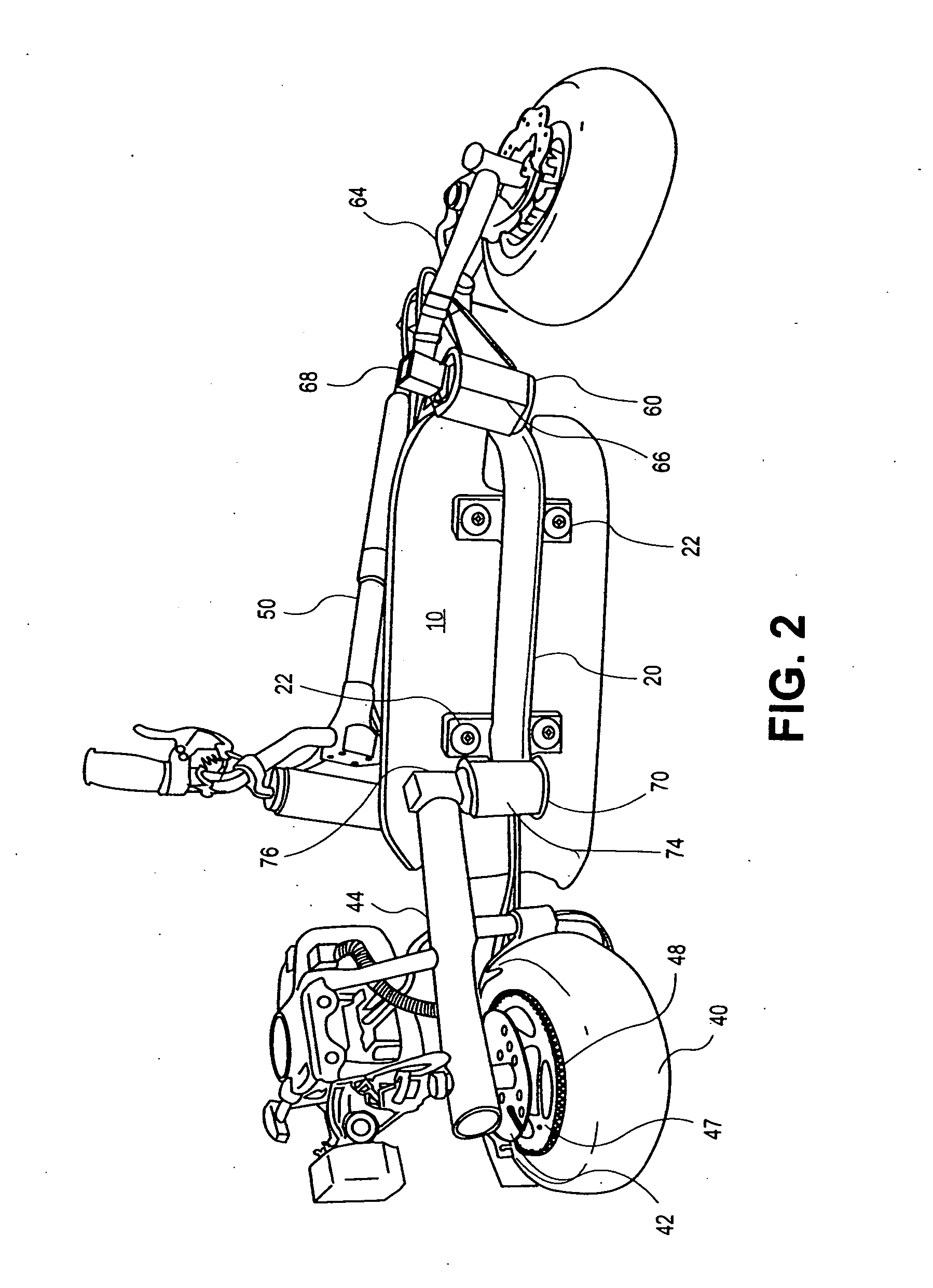 Suspension apparatus for a wheeled vehicle utilizing offset frame with torsion shock absorber