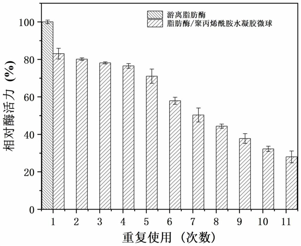 Lipase/polyacrylamide aquagel microsphere catalytic material, preparation method therefor and application of lipase/polyacrylamide aquagel microsphere catalytic material