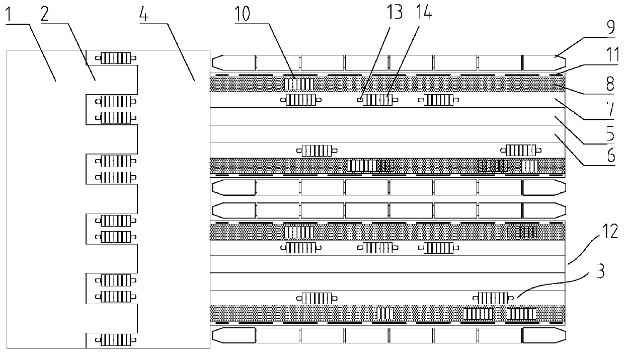 Platform loading/unloading carrying system and method for high-speed train express motor train unit