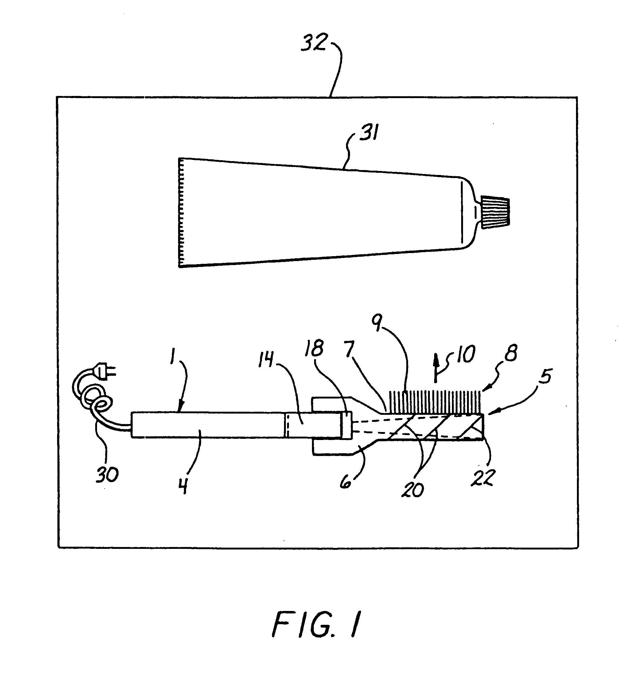 Electromagnetic radiation emitting toothbrush and dentifrice system