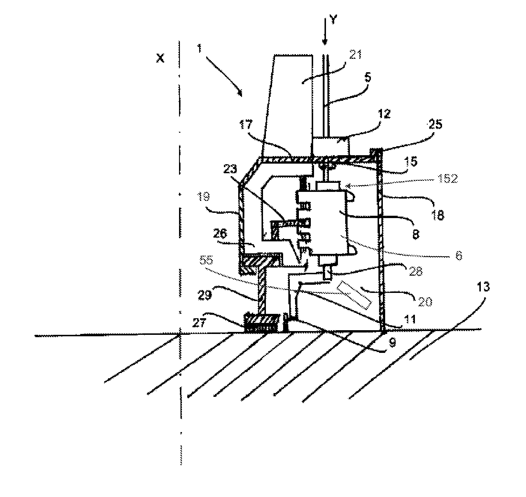 Sterile blow moulding machine with non-sterile media supply