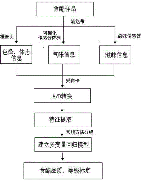 Method and device for digitally detecting quality of edible vinegar