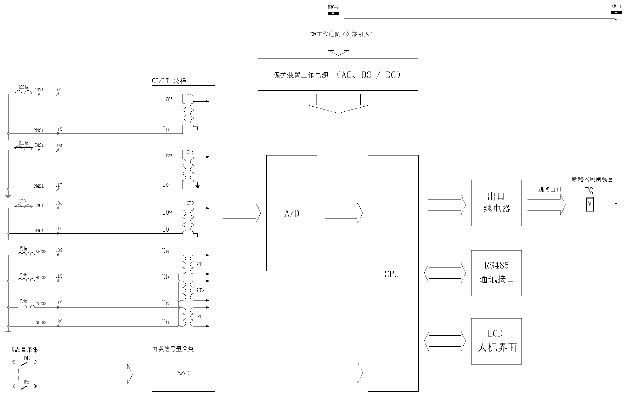 Self-supply microprocessor protection device with current trip