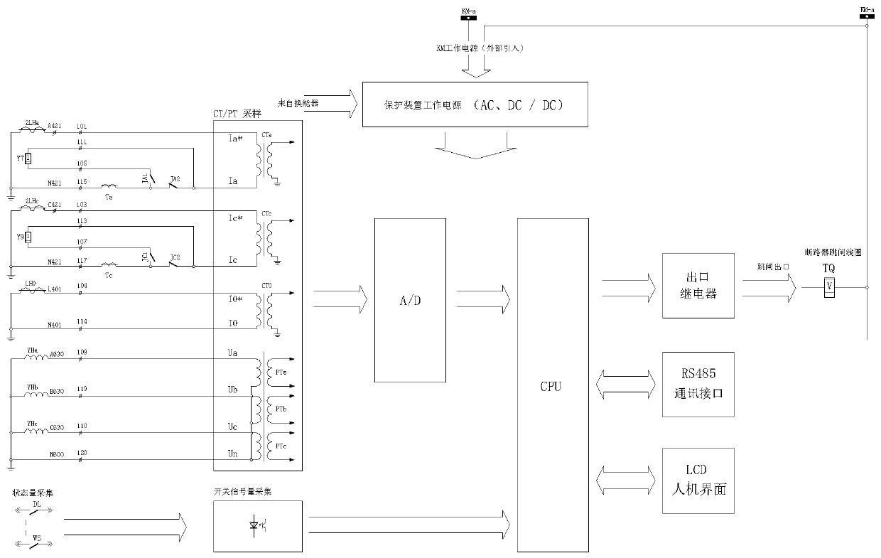 Self-supply microprocessor protection device with current trip