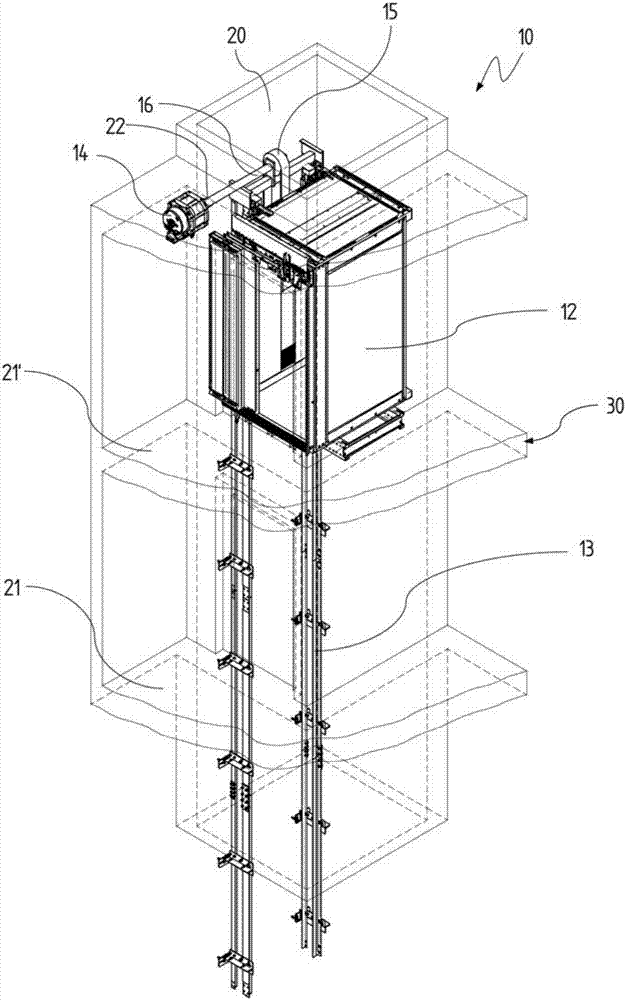 Server-room-free elevator system of generator system accessible from outside